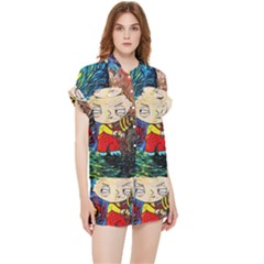 Cartoon Starry Night Vincent Van Gogh Chiffon Lounge Set by Modalart