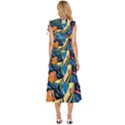 Adventure Time Art Starry Night Van Gogh V-Neck Drawstring Shoulder Sleeveless Maxi Dress View4