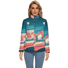 Leaves Boho Plant Bohemian Drawing Women s Puffer Bubble Jacket Coat by Modalart