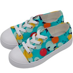 Pop Art Style Citrus Seamless Pattern Kids  Low Top Canvas Sneakers by Bedest