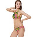 Pink Flower Seamless Pattern Banded Triangle Bikini Set View2
