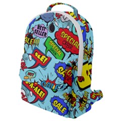 Comic Bubbles Seamless Pattern Flap Pocket Backpack (small) by Bedest