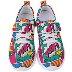 Comic Colorful Seamless Pattern Women s Velcro Strap Shoes by Bedest