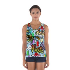 Graffiti Characters Seamless Patterns Sport Tank Top  by Bedest
