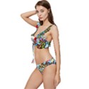 Graffiti Characters Seamless Patterns Low Cut Ruffle Edge Bikini Set View2