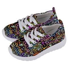 Graffiti Word Seamless Pattern Kids  Lightweight Sports Shoes by Bedest