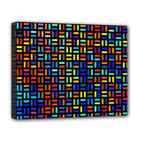 Geometric Colorful Square Rectangle Deluxe Canvas 20  X 16  (stretched) by Pakjumat