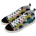 Japanese Fans Bright Pattern Men s Mid-Top Canvas Sneakers View2