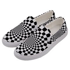 Geomtric Pattern Illusion Shapes Men s Canvas Slip Ons by Pakjumat