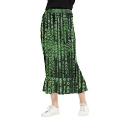 Matrix Technology Tech Data Digital Network Maxi Fishtail Chiffon Skirt by Pakjumat