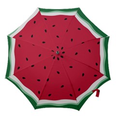 Minimalist Summer Watermelon Wallpaper Hook Handle Umbrellas (small) by Pakjumat