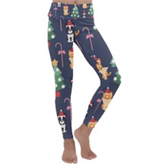 Boston Terrier Welsh Corgi Puppies Seamless Pattern Wallpaper Kids  Lightweight Velour Classic Yoga Leggings by Pakjumat