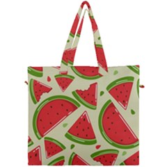 Cute Watermelon Seamless Pattern Canvas Travel Bag by Pakjumat
