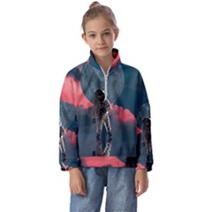 Astronaut Moon Space Nasa Planet Kids  Half Zip Hoodie by Maspions