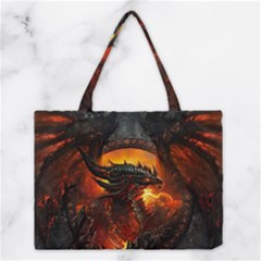 Dragon Fire Fantasy Art Medium Tote Bag by Maspions