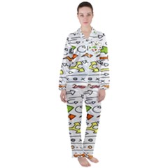 Desktop Pattern Art Graphic Design Women s Long Sleeve Satin Pajamas Set	 by Hannah976