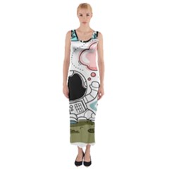 Sketch Cute Child Funny Fitted Maxi Dress by Hannah976