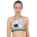 Sketch Cute Child Funny Halter Bikini Top View1