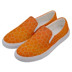 Orange Mosaic Structure Background Men s Canvas Slip Ons by Hannah976