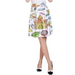 Baby Equipment Child Sketch Hand A-line Skirt by Hannah976