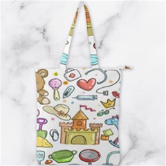 Baby Equipment Child Sketch Hand Double Zip Up Tote Bag by Hannah976