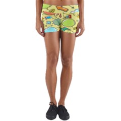 Cute Sketch Child Graphic Funny Yoga Shorts by Hannah976