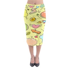 Cute Sketch Child Graphic Funny Midi Pencil Skirt by Hannah976