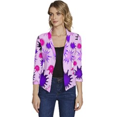 Inks Drops Black Paint Design Women s Casual 3/4 Sleeve Spring Jacket by Hannah976