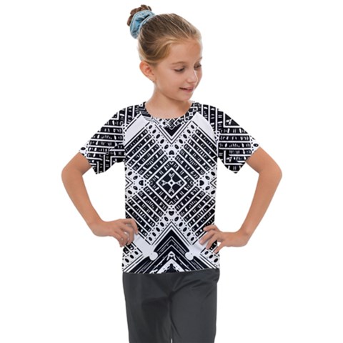 Pattern Tile Repeating Geometric Kids  Mesh Piece T-shirt by Hannah976