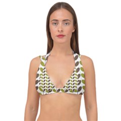Leaf Plant Pattern Seamless Double Strap Halter Bikini Top by Hannah976