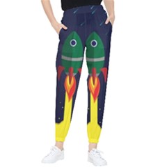 Rocket Halftone Astrology Astronaut Women s Tapered Pants by Sarkoni