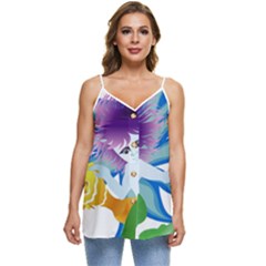 Mermaid Fantasy Undersea Merman Casual Spaghetti Strap Chiffon Top by Sarkoni