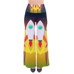 Rocket Take Off Missiles Cosmos So Vintage Palazzo Pants by Sarkoni