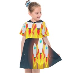 Rocket Take Off Missiles Cosmos Kids  Sailor Dress by Sarkoni