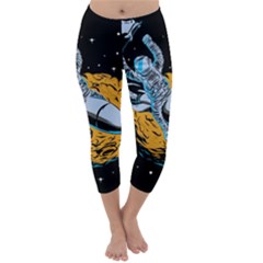 Astronaut Planet Space Science Capri Winter Leggings  by Sarkoni
