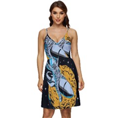 Astronaut Planet Space Science V-neck Pocket Summer Dress  by Sarkoni