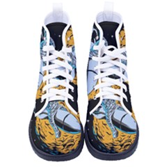 Astronaut Planet Space Science Women s High-top Canvas Sneakers by Sarkoni