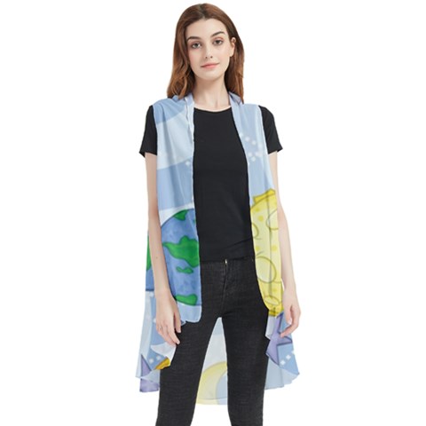 Science Fiction Outer Space Sleeveless Chiffon Waistcoat Shirt by Sarkoni