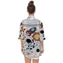 Astronaut Drawing Planet Open Front Chiffon Kimono View2