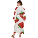 Seamless Pattern Fresh Strawberry Maxi Kimono View2