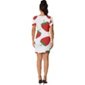 Seamless Pattern Fresh Strawberry Fitted Knot Split End Bodycon Dress View4