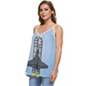 Rocket Shuttle Spaceship Science Casual Spaghetti Strap Chiffon Top View2