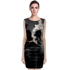 City Night Moon Skyline Skyscraper Classic Sleeveless Midi Dress by Grandong