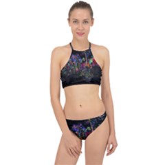 Grunge Paint Splatter Splash Ink Halter Bikini Set by Grandong