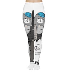 Cute Cat Hand Drawn Cartoon Style Tights by Grandong