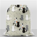 Cute Cat Seamless Pattern Drawstring Bag (Small) View2