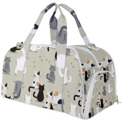 Cute Cat Seamless Pattern Burner Gym Duffel Bag by Apen