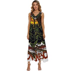 Grim Reaper Above Art  Monster Moon Letter Poster V-neck Sleeveless Loose Fit Overalls by Sarkoni