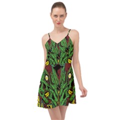 Zombie Star Monster Green Monster Summer Time Chiffon Dress by Sarkoni