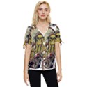 Motorcycle And Skull Cruiser Native American Bow Sleeve Button Up Top View1